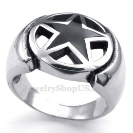 טבעת טיטניום בעלת כוכב חמש קצוות