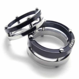 טבעת טיטניום לגברים בגודל Two Circles בגודל 6 מ"מ