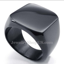 טבעת טיטניום שחורה חלקה לגברים