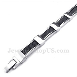 צמיד גומי טיטניום לגברים עם דוגמת פיתול יווני