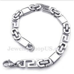 צמיד טיטניום לגברים עם דוגמת פיתול יווני