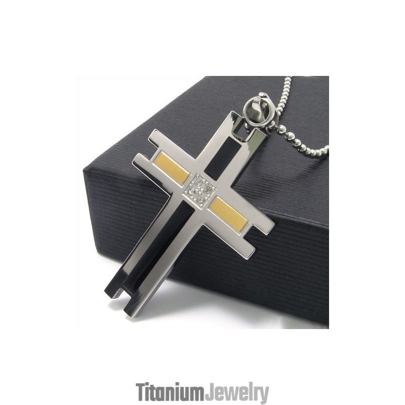 תליון טיטניום צלב בסגנון חדש לגברים