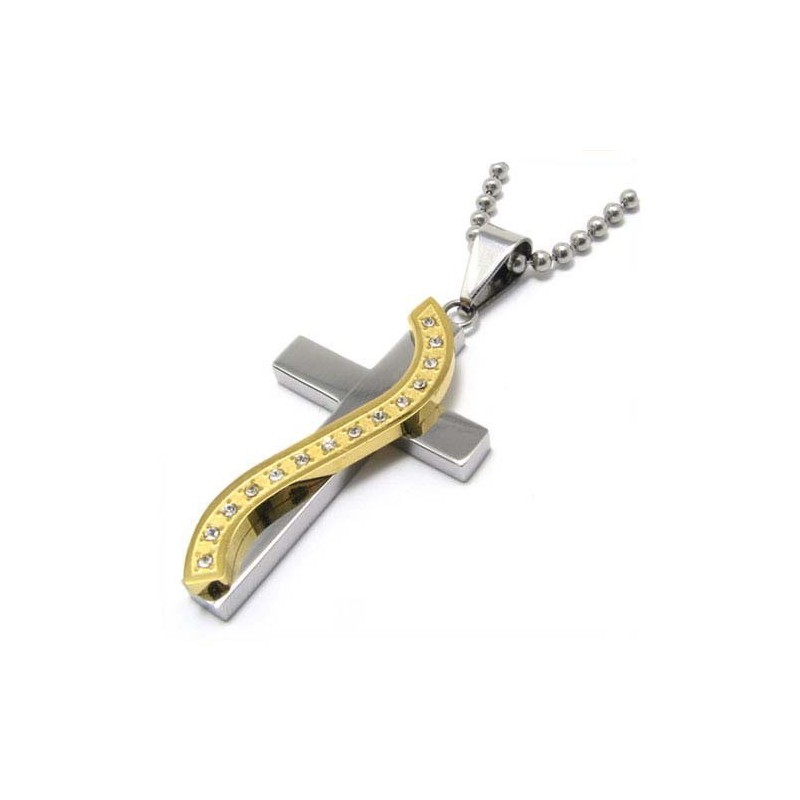 תליון טיטניום בצורת S עם יהלומים