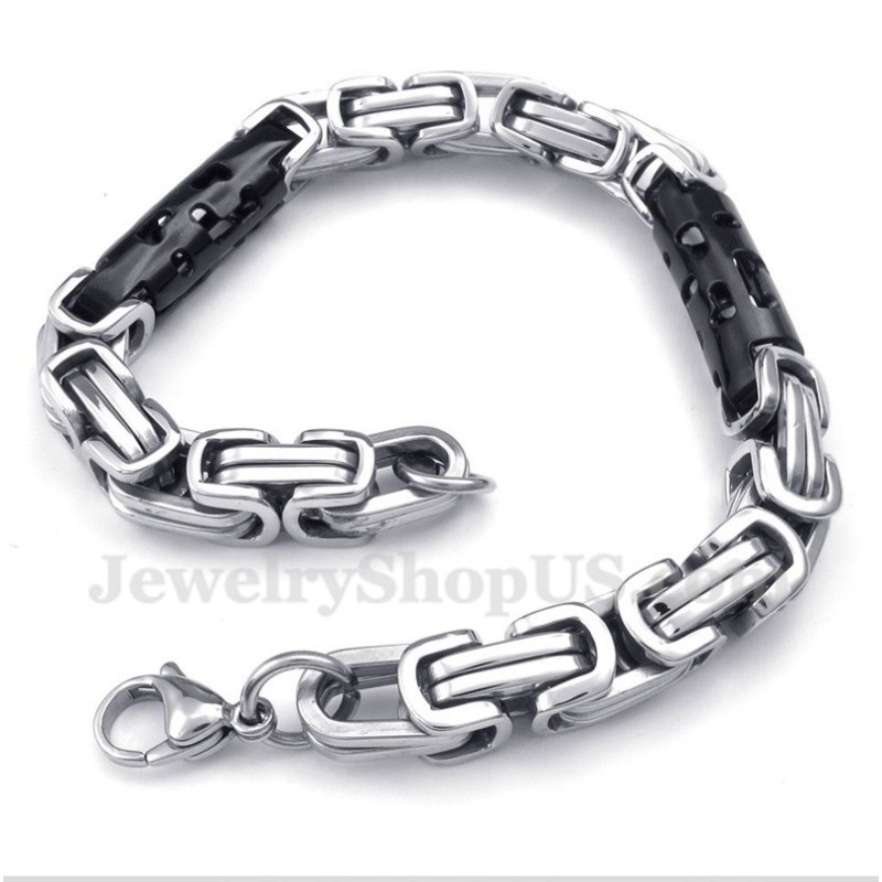 צמיד טיטניום גלילי שחור לגברים