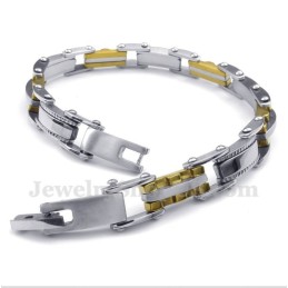 צמיד טיטניום זהב משונן לגברים