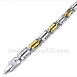 צמיד טיטניום זהב משונן לגברים