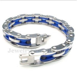 צמיד גומי כחול טיטניום לגברים