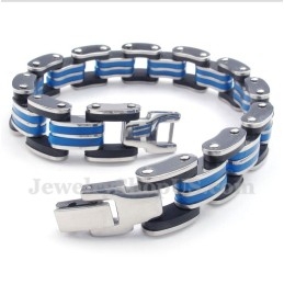 צמיד טיטניום כחול שחור לגברים