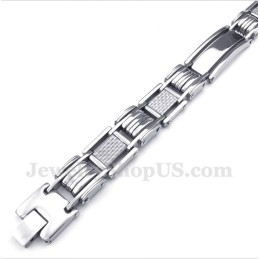 צמיד טיטניום לבן סיבי פחמן לגברים