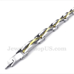 צמיד גלים טיטניום זהב לגברים