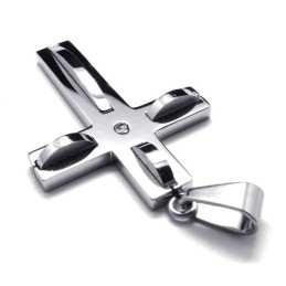 תליון טיטניום צלב גלים אופנתי