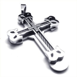 תליון טיטניום ספורטיבי בצורת צלב (שחור)