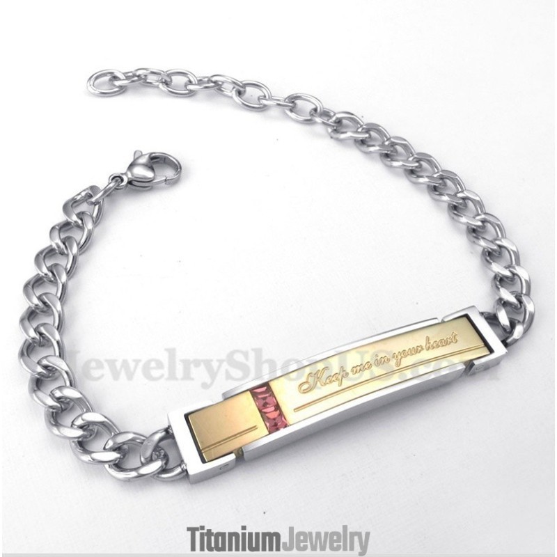 צמיד טיטניום יהלום לגברים לזוג