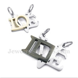 תליון זוגי מכתבי אהבה מטיטניום עם שרשרת חינם (זוג אחד)