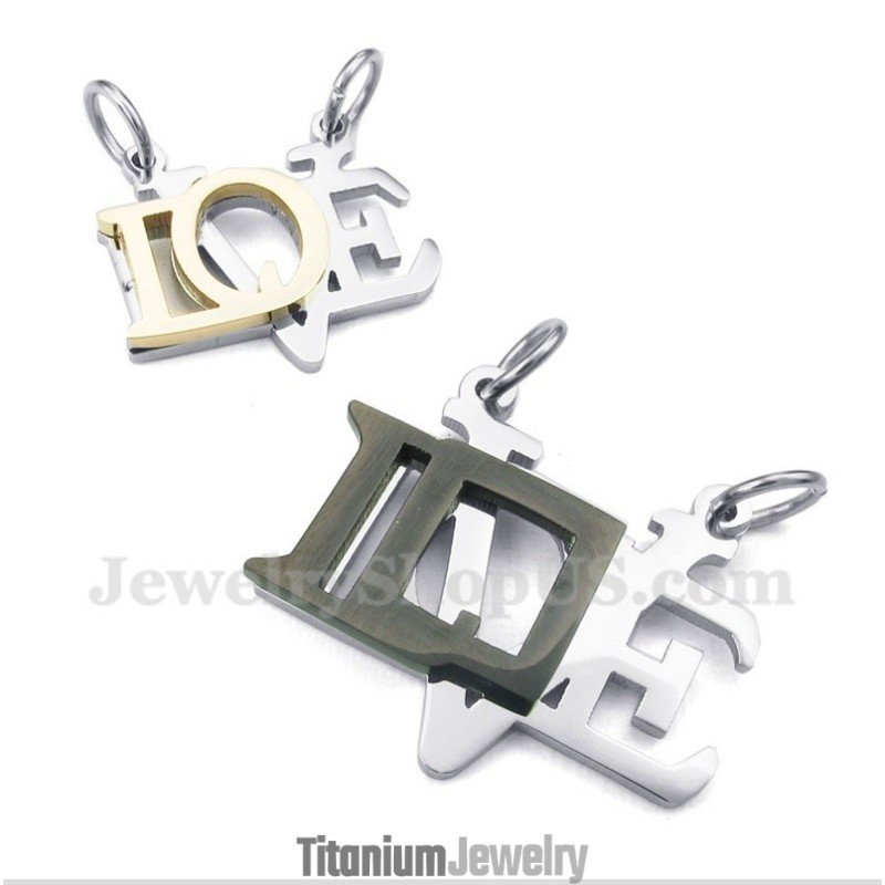 תליון זוגי מכתבי אהבה מטיטניום עם שרשרת חינם (זוג אחד) תליון זוגי מכתבי אהבה מטיטניום עם שרשרת חינם (זוג אחד)
