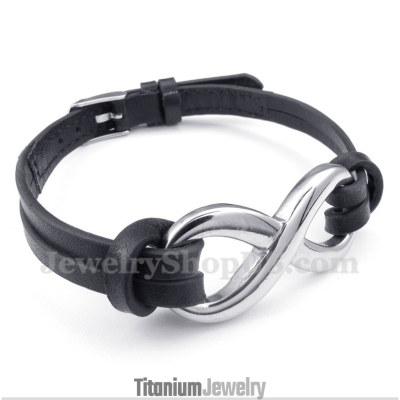 צמיד עור טיטניום לגברים