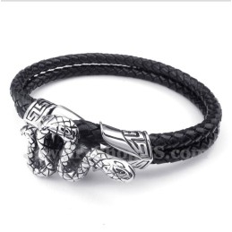 צמיד עור טיטניום לגברים