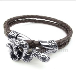 צמיד עור טיטניום לגברים