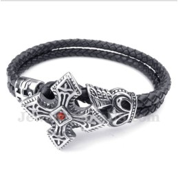 צמיד עור טיטניום לגברים