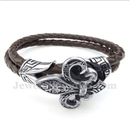 צמיד עור טיטניום לגברים