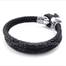 צמיד עור טיטניום לגברים