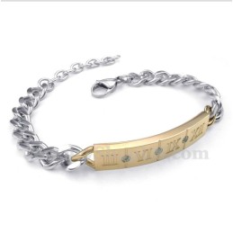 צמיד טיטניום עם ספרות רומיות לגבר