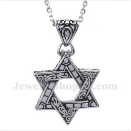 תליון מגן דוד טיטניום לגברים עם שרשרת חופשית