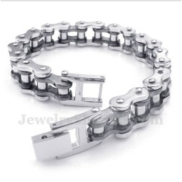 צמיד שרשרת אופניים שחור מטיטניום לגברים