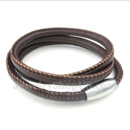 צמיד עור טיטניום לגברים