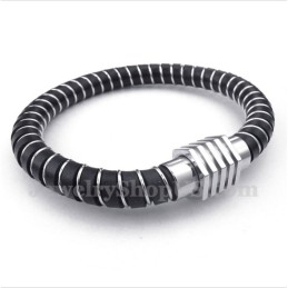 צמיד עור כבלים לגברים