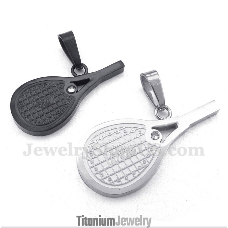 תליון זוגי מחבטי טניס מנוצות טיטניום עם שרשרת חינם (זוג אחד) תליון זוגי מחבטי טניס מנוצות טיטניום עם שרשרת חינם (זוג אחד)