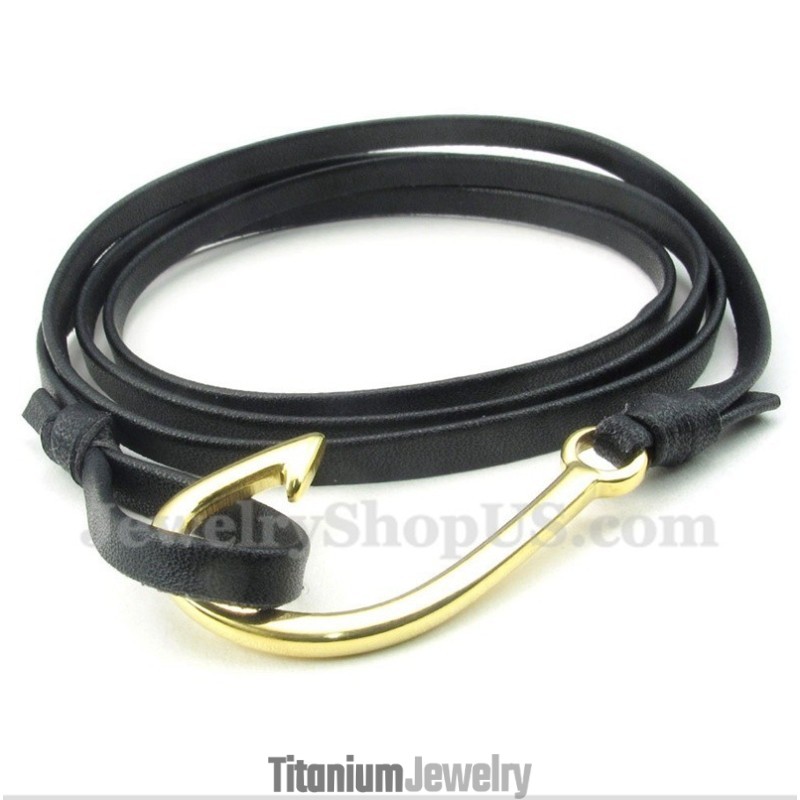 צמיד עור טיטניום לגברים