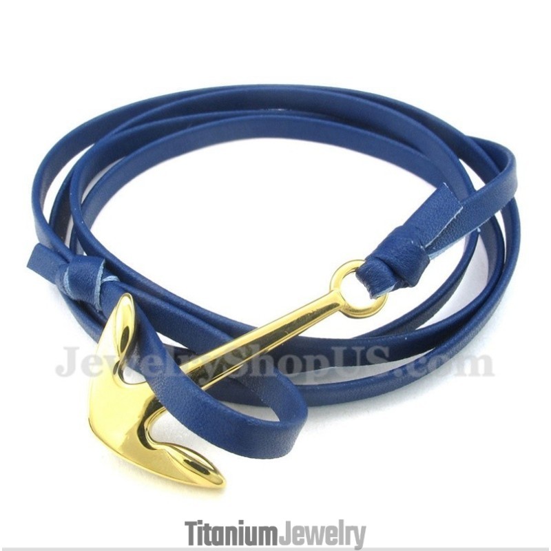 צמיד עור טיטניום לגברים