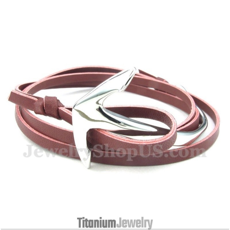 צמיד עוגן מעור טיטניום לגברים