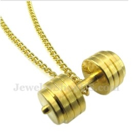 תליון משקולות טיטניום זהב לגברים עם שרשרת חופשית