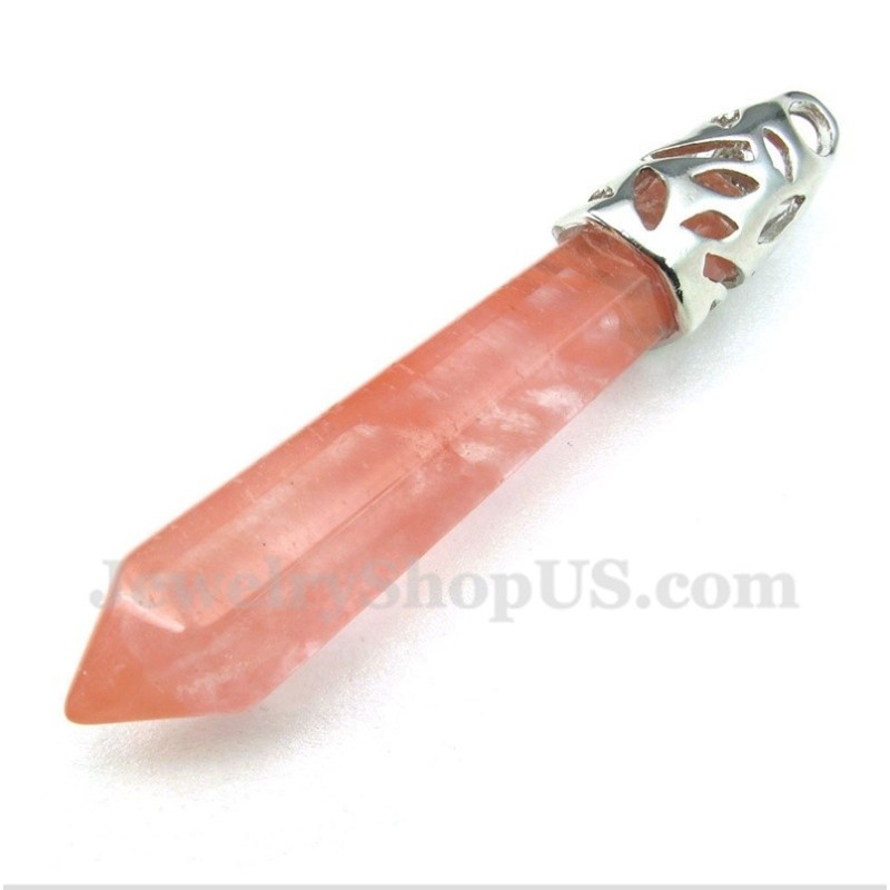 תליון פריזמה משושה בצבע זיגוג לגברים עם שרשרת חופשית