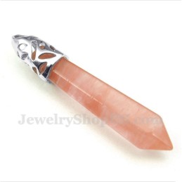 תליון פריזמה משושה בצבע זיגוג לגברים עם שרשרת חופשית