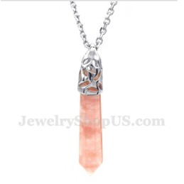 תליון פריזמה משושה בצבע זיגוג לגברים עם שרשרת חופשית