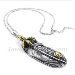 תליון נוצה מטיטניום לגברים עם שרשרת חופשית