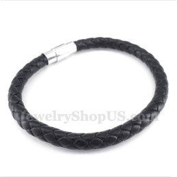 צמיד עור שחור לגברים