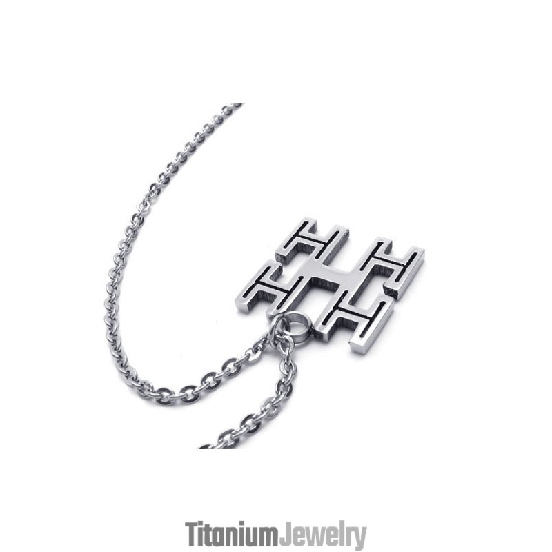 שרשרת שרשראות טיטניום כסף 15.7 אינץ'