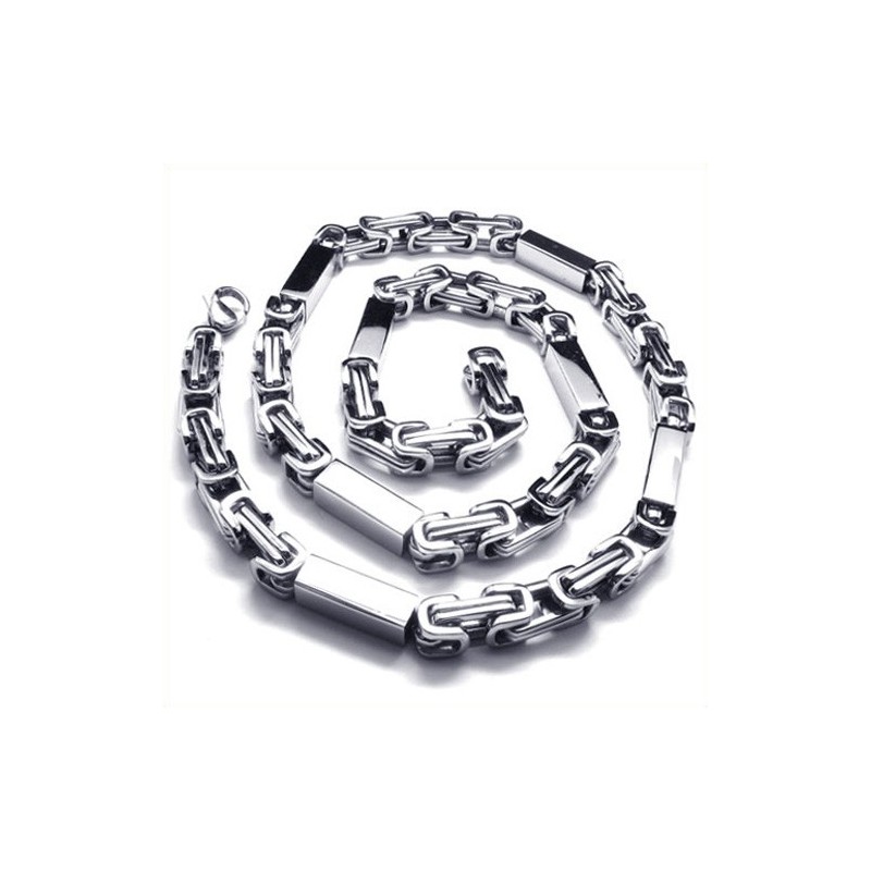 שרשרת טיטניום כסף קובואידית 21.7 אינץ'