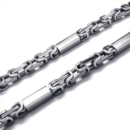 שרשרת טיטניום כסף קובואידית 21.7 אינץ'