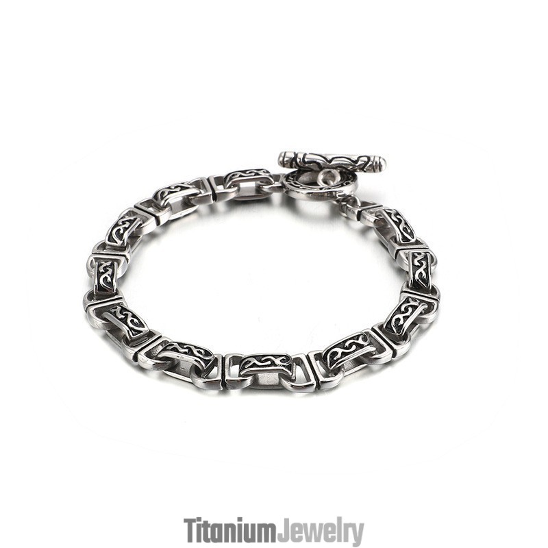 צמיד טיטניום לגברים משובץ בגימור Ancient Chic צמיד טיטניום לגברים משובץ בגימור Ancient Chic