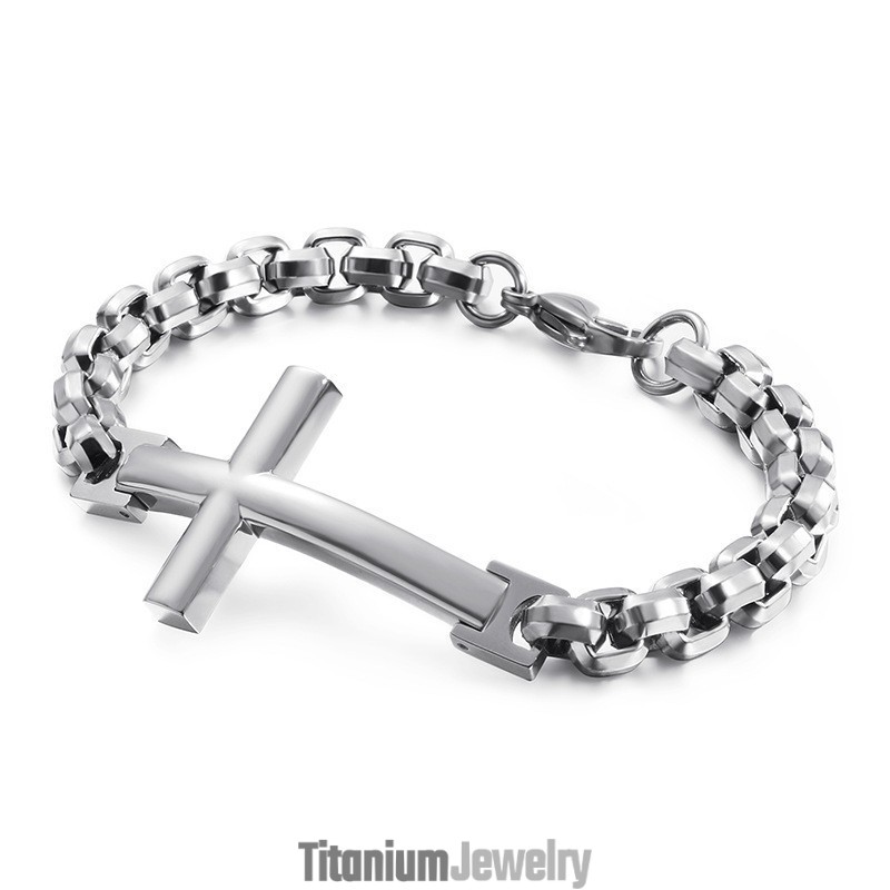 צמיד טיטניום טייד לגברים צמיד טיטניום צלב מרובע לגברים אביזרים לגברים טייד