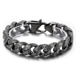 צמיד טיטניום מצופה Gunmetal וינטג' מגניב לגברים
