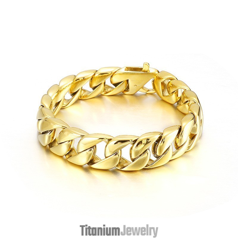 צמיד טיטניום שחור לגברים שרשרת לגברים