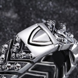 צמיד טיטניום גולגולת גדול אופנתי שיק