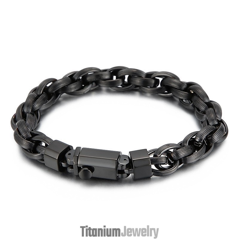 צמיד כפתורי הצמדה כפולים עם טבעת O לגברים אופנתיים