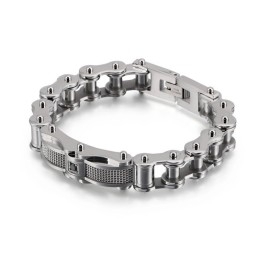 צמיד טיטניום לגברים של Rock Biker Chain עם יהלומים